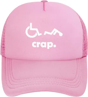 Crap Handicap Funny Wheelchair Mesh Back Trucker Cap Adult Mesh Baseball Cap