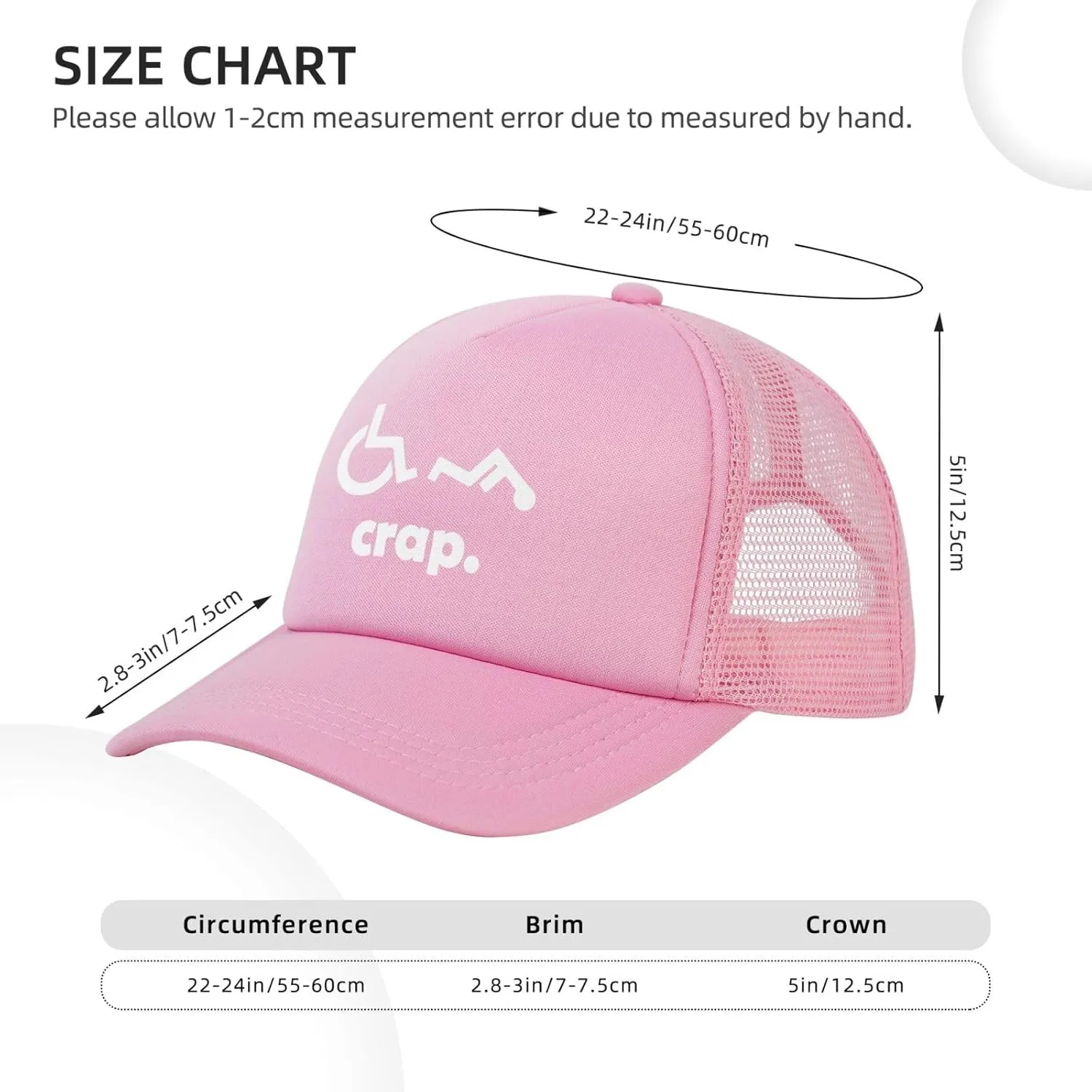 Crap Handicap Funny Wheelchair Mesh Back Trucker Cap Adult Mesh Baseball Cap