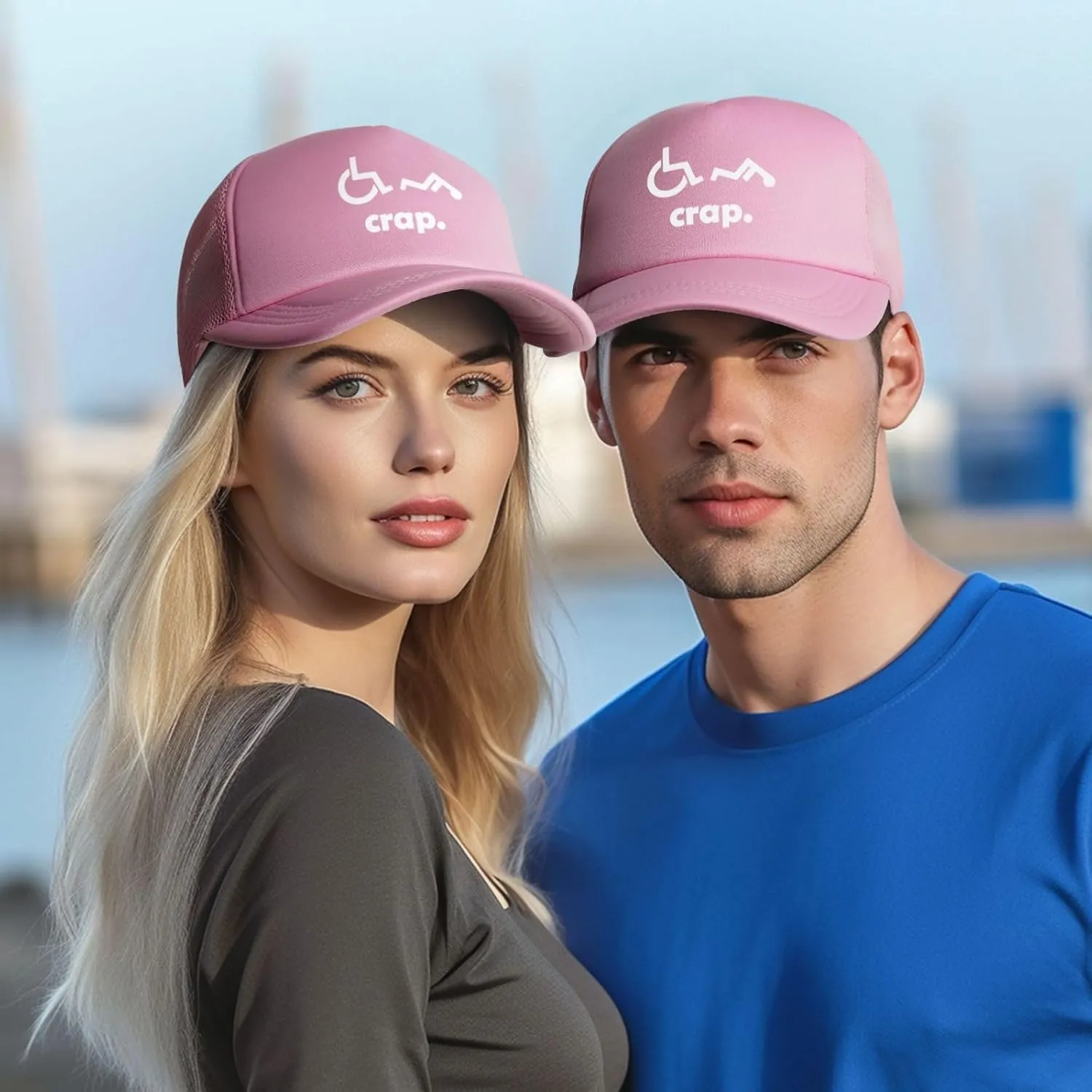 Crap Handicap Funny Wheelchair Mesh Back Trucker Cap Adult Mesh Baseball Cap