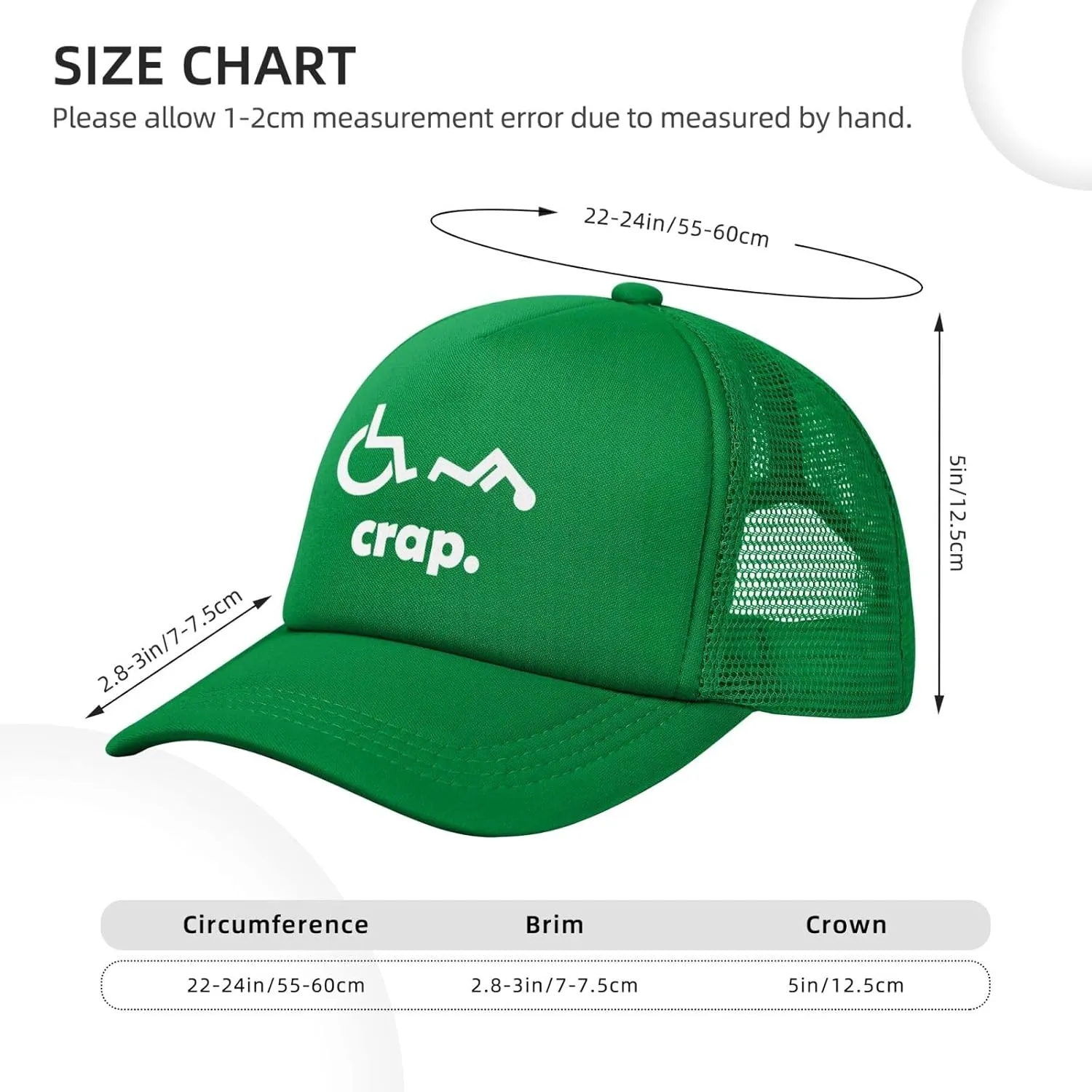 Crap Handicap Funny Wheelchair Mesh Back Trucker Cap Adult Mesh Baseball Cap