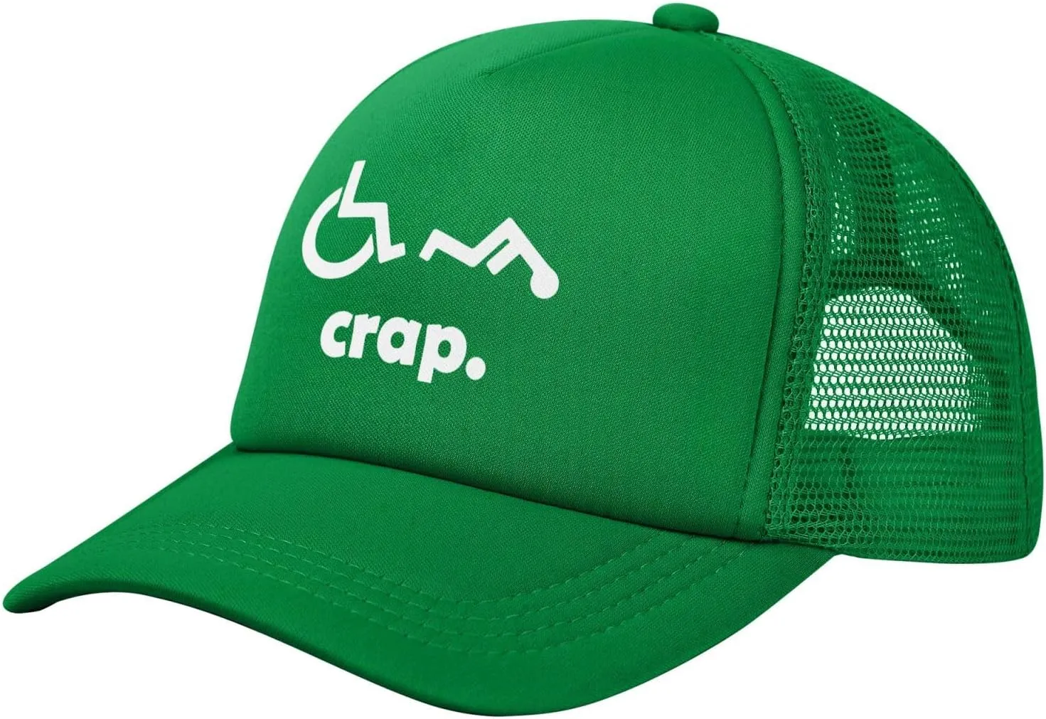 Crap Handicap Funny Wheelchair Mesh Back Trucker Cap Adult Mesh Baseball Cap