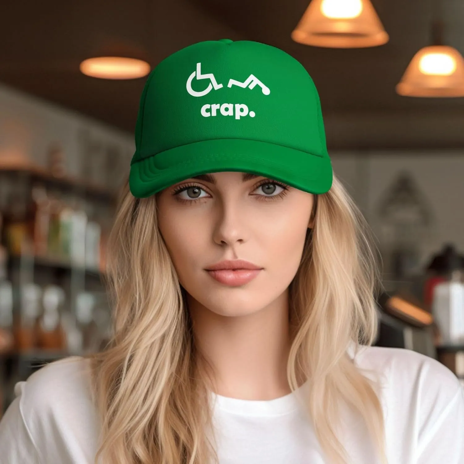 Crap Handicap Funny Wheelchair Mesh Back Trucker Cap Adult Mesh Baseball Cap
