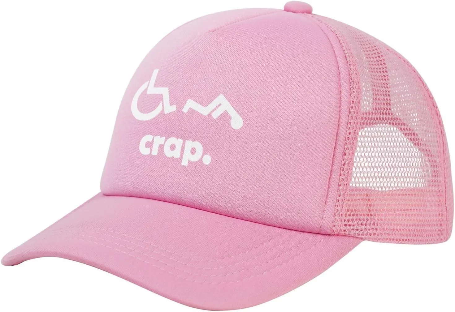 Crap Handicap Funny Wheelchair Mesh Back Trucker Cap Adult Mesh Baseball Cap