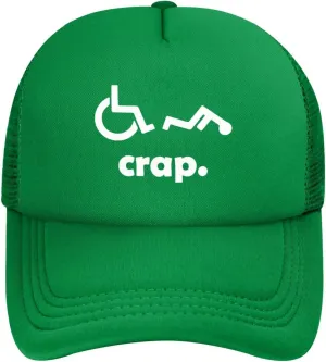 Crap Handicap Funny Wheelchair Mesh Back Trucker Cap Adult Mesh Baseball Cap