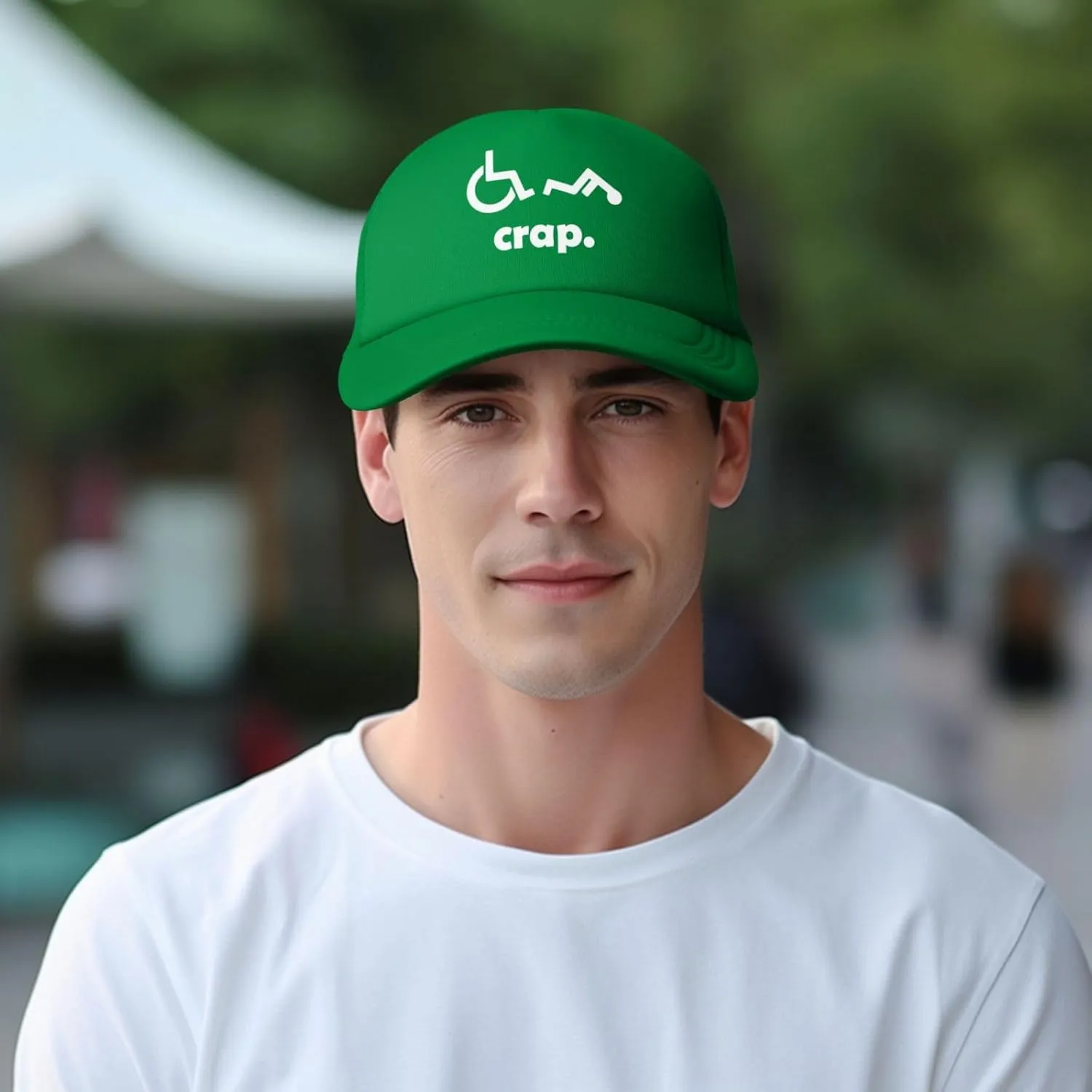 Crap Handicap Funny Wheelchair Mesh Back Trucker Cap Adult Mesh Baseball Cap