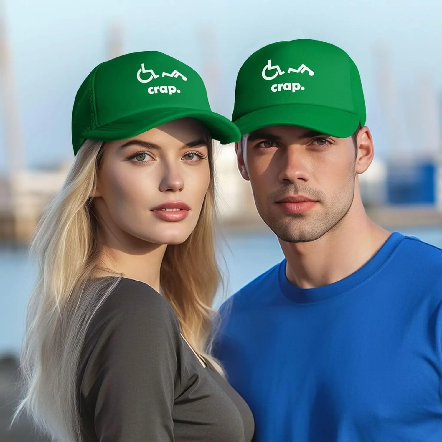 Crap Handicap Funny Wheelchair Mesh Back Trucker Cap Adult Mesh Baseball Cap