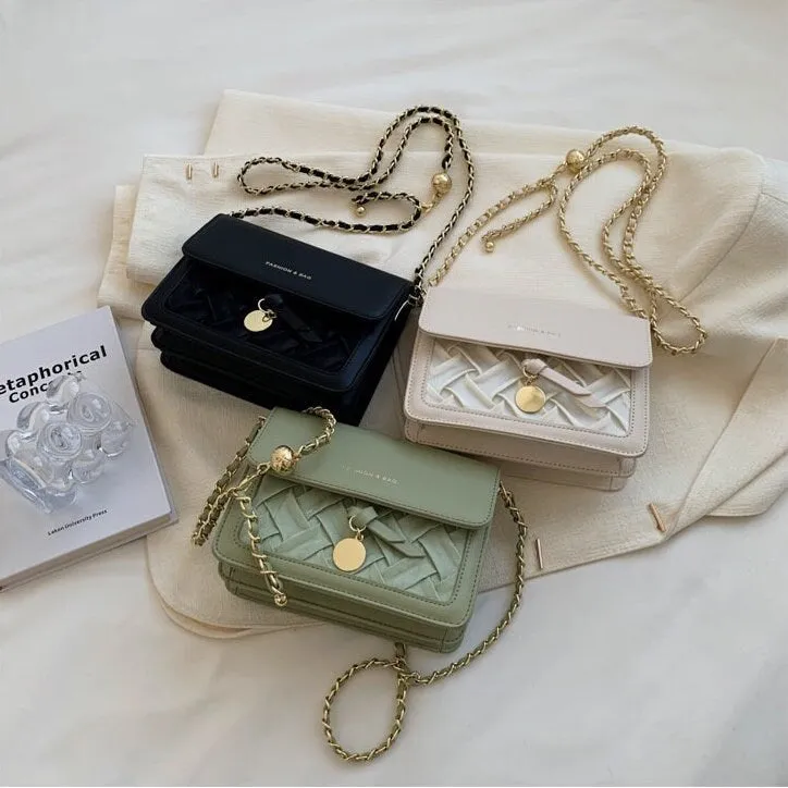 creamtopmall Minimalist Vegan Leather Crossbody Bag, Design Luxury Shoulder Handbag, Elegant Evening Clutch Bag for Women, Retro Square Messenger Bag