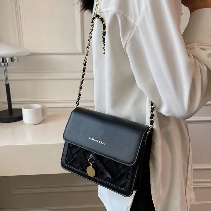 creamtopmall Minimalist Vegan Leather Crossbody Bag, Design Luxury Shoulder Handbag, Elegant Evening Clutch Bag for Women, Retro Square Messenger Bag