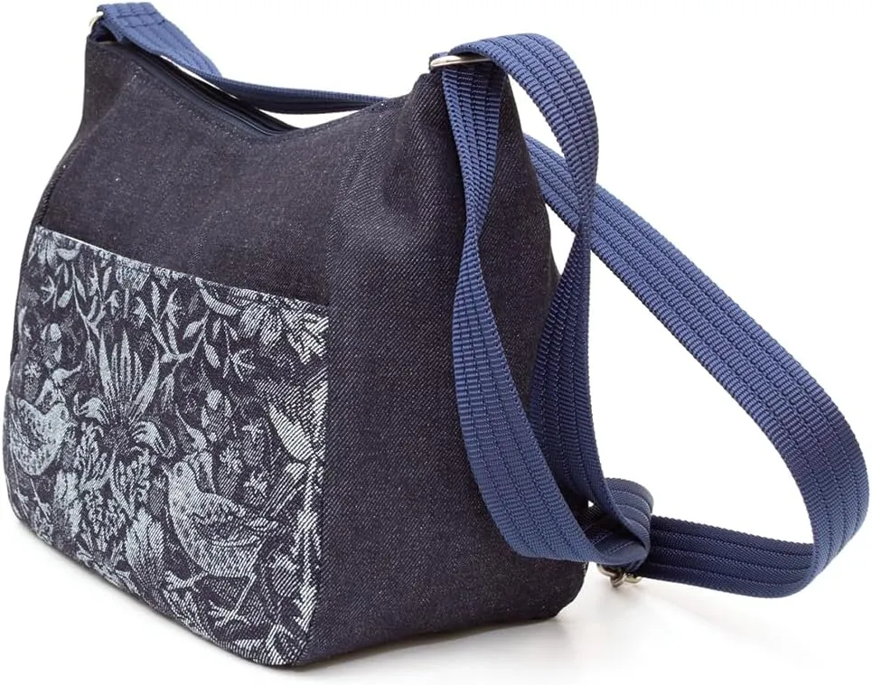 Crearekiki Made in Japan Shoulder Bag Women's Lightweight Okayama Denim Margaret Shoulder Mother Birthday Gift DJ-13mus (william morris_n)