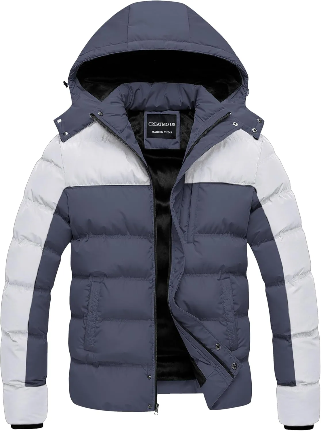 CREATMO US Men's Puffer Jacket Waterproof Winter Parka jacket Warm Thicken Ski Coat