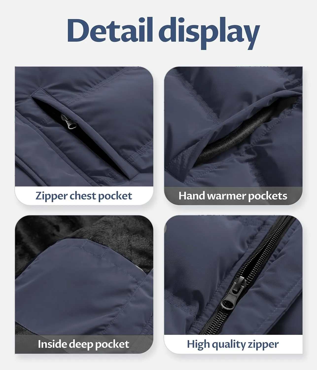CREATMO US Men's Puffer Jacket Waterproof Winter Parka jacket Warm Thicken Ski Coat