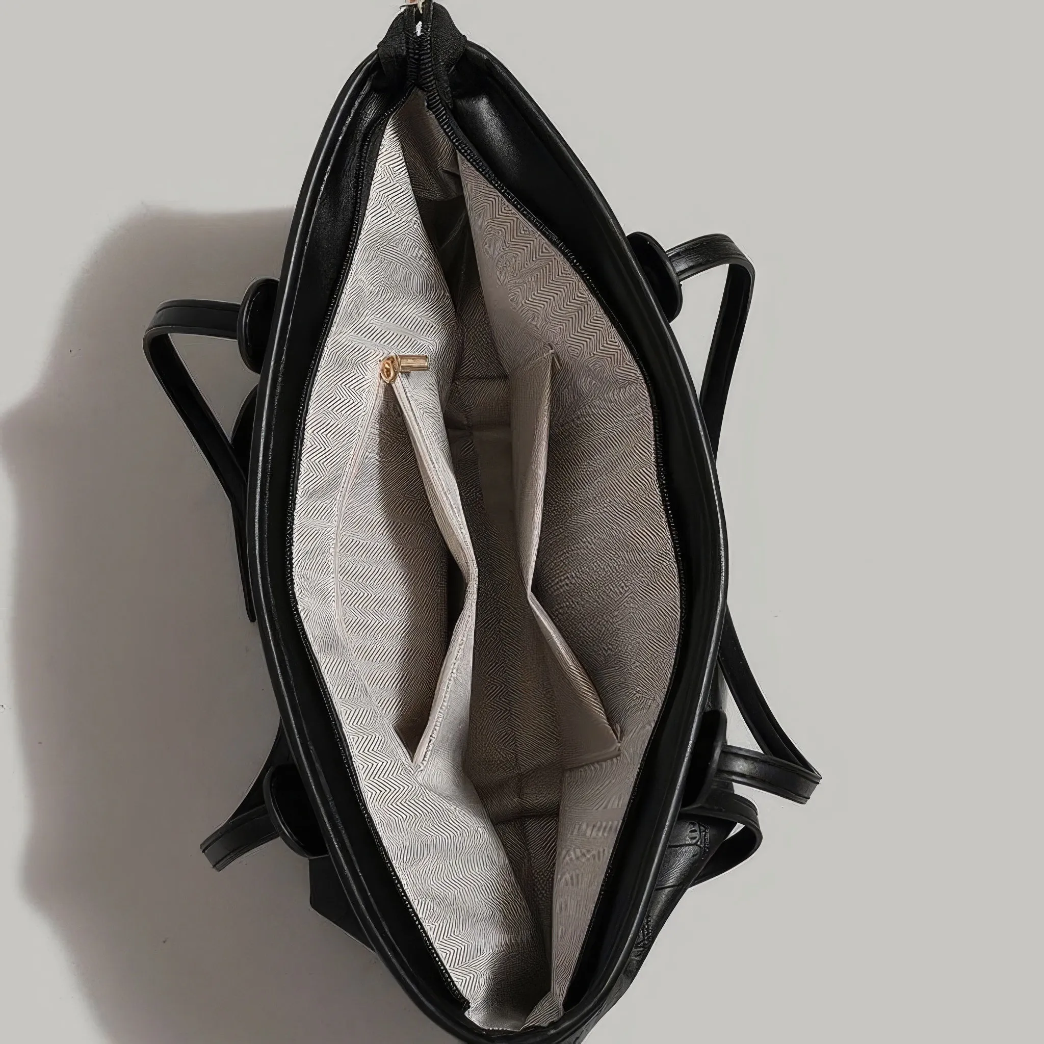 Croc-Embossed Faux Leather Structured Tote