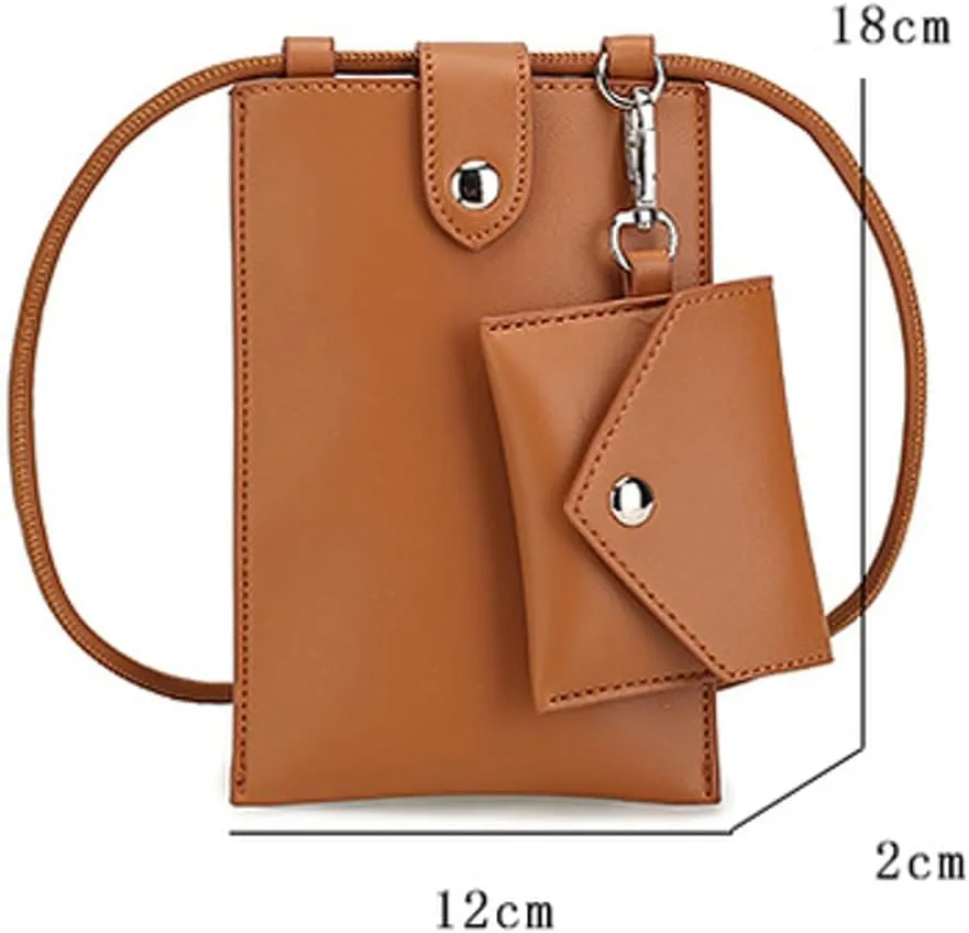Crossbody Bags for Women PU Leather Phone Bag 2 Pcs Small Size Purse Sling Shoulder for Travel Shopping