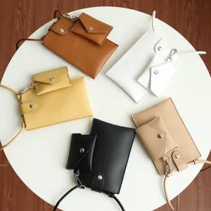 Crossbody Bags for Women PU Leather Phone Bag 2 Pcs Small Size Purse Sling Shoulder for Travel Shopping