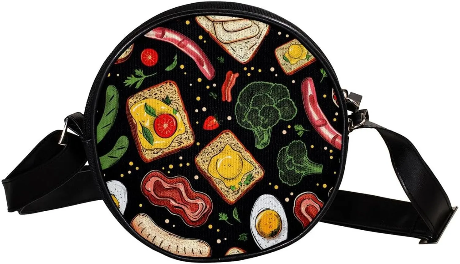 Crossbody Bags for Women,Crossbody Bag Men,Small Sling Bag,Food Breakfast,Crossbody Purse