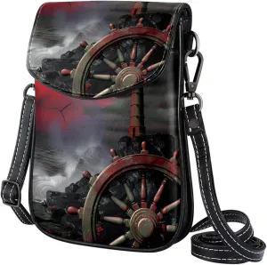 Crossbody Bags for Women,Crossbody Bag Men,Small Sling Bag,Rudder and Lighthouse,Crossbody Purse