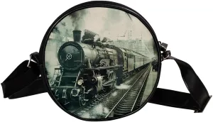 Crossbody Bags for Women,Crossbody Bag Men,Small Sling Bag,Vintage Steam Trains,Crossbody Purse