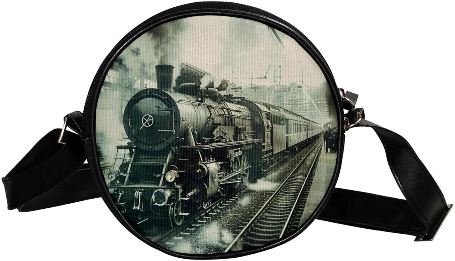 Crossbody Bags for Women,Crossbody Bag Men,Small Sling Bag,Vintage Steam Trains,Crossbody Purse