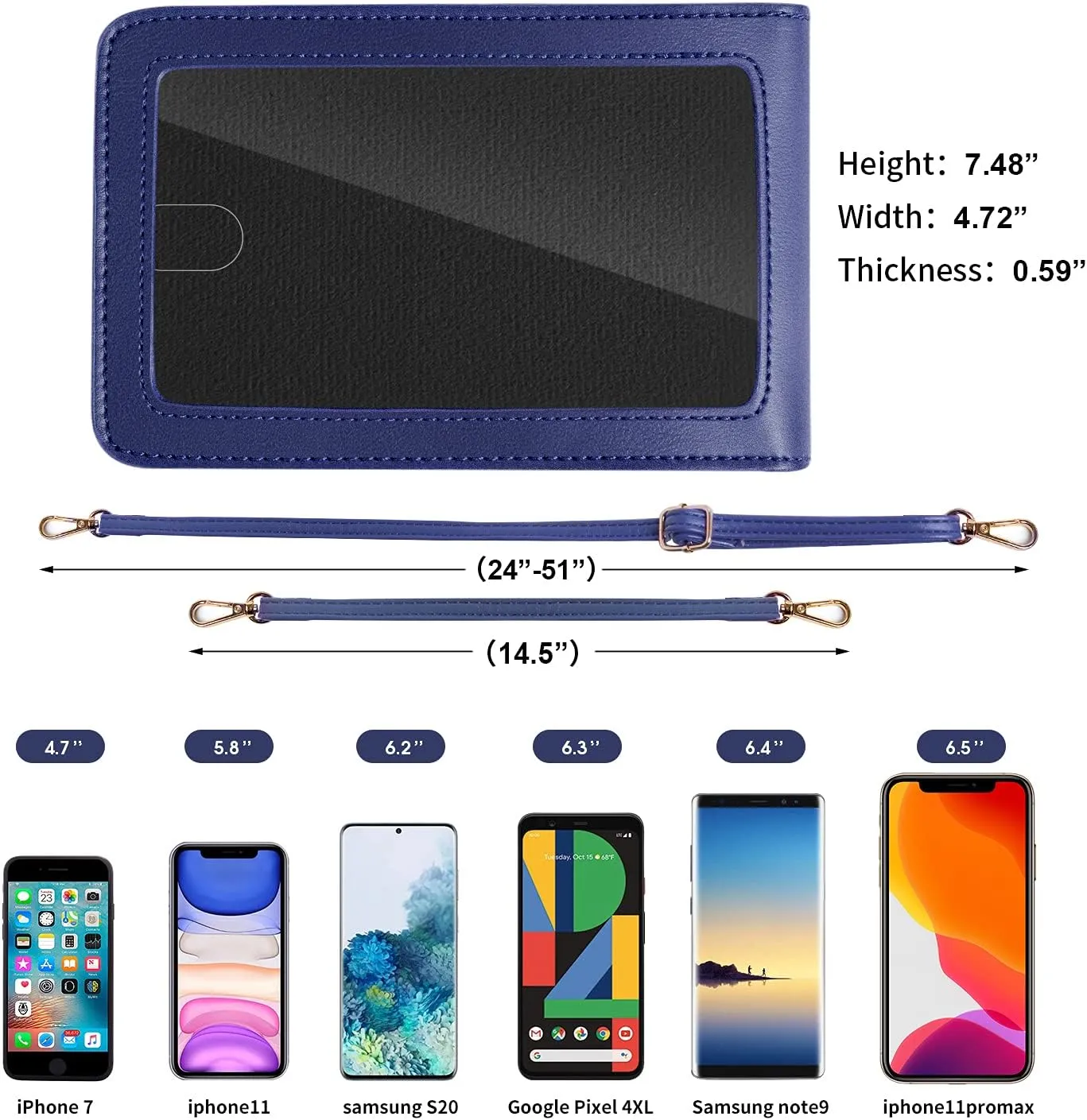 Crossbody Cellphone Purse Women Touch Screen Bag RFID Blocking Wallet Handbag Shoulder Strap