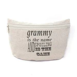 Custom Canvas Makeup Bag Grammy The Name Spoiling Game B Family & Friends Mom School Supplies Pencil Tote Pouch 9x6 Inches Natural Design Only