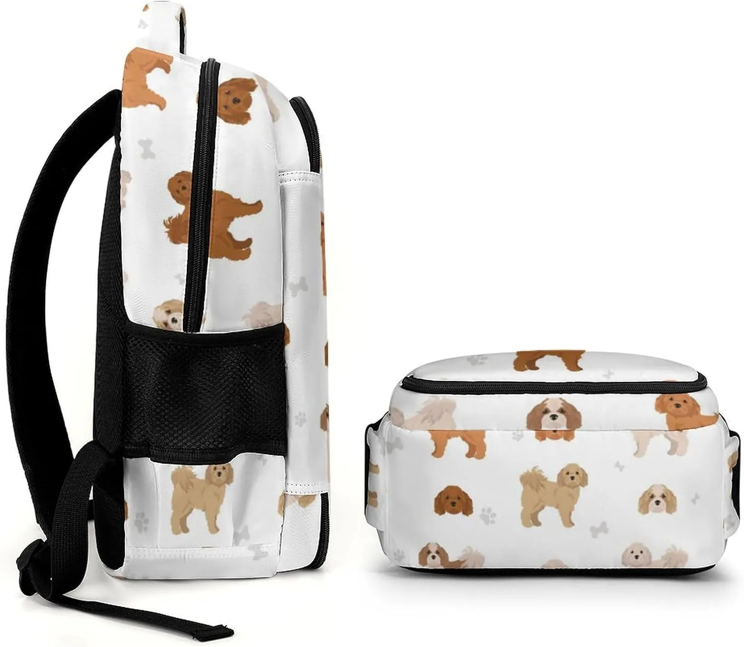 Cute Cavachon Pattern Large Travel Backpack Cartoon Dogs Bags Daypack Laptop Work Computer Hiking Back Packs with Multiple Pockets
