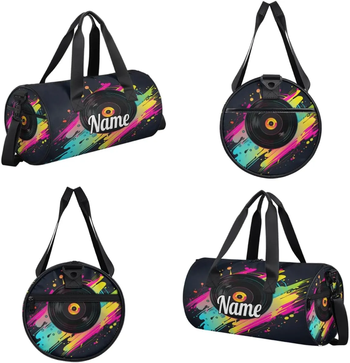 Cute Dance Bag Sport Duffel Gymnastics Sport Bags Custom Ballet Bag Overnight Weekender Bag Waterproof Pattern, Concert Music Album Printed