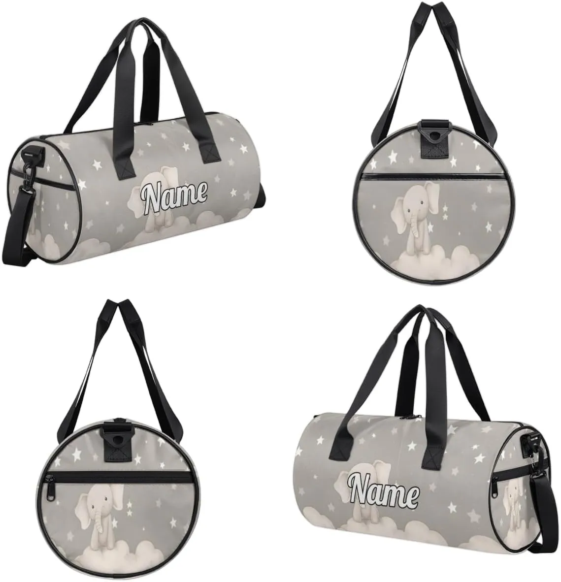 Cute Dance Bag Sport Duffel Gymnastics Sport Bags Custom Ballet Bag Overnight Weekender Bag Waterproof Pattern, Elephant Printing