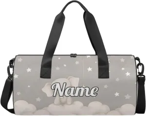 Cute Dance Bag Sport Duffel Gymnastics Sport Bags Custom Ballet Bag Overnight Weekender Bag Waterproof Pattern, Elephant Printing