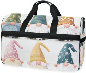 Cute Gnome Dwarf Travel Duffel Bag Luggage Sports Gym Bags With Shoes Compartment Large Capacity Lightweight Duffle Bag For Men Women