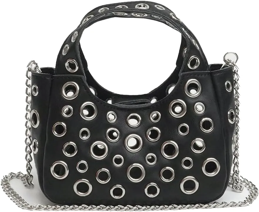 Cute Purse Studded Punk Purses Going Out Y2K Leather Shoulder Bag Everyday Vintage Handbag Aesthetic Purses