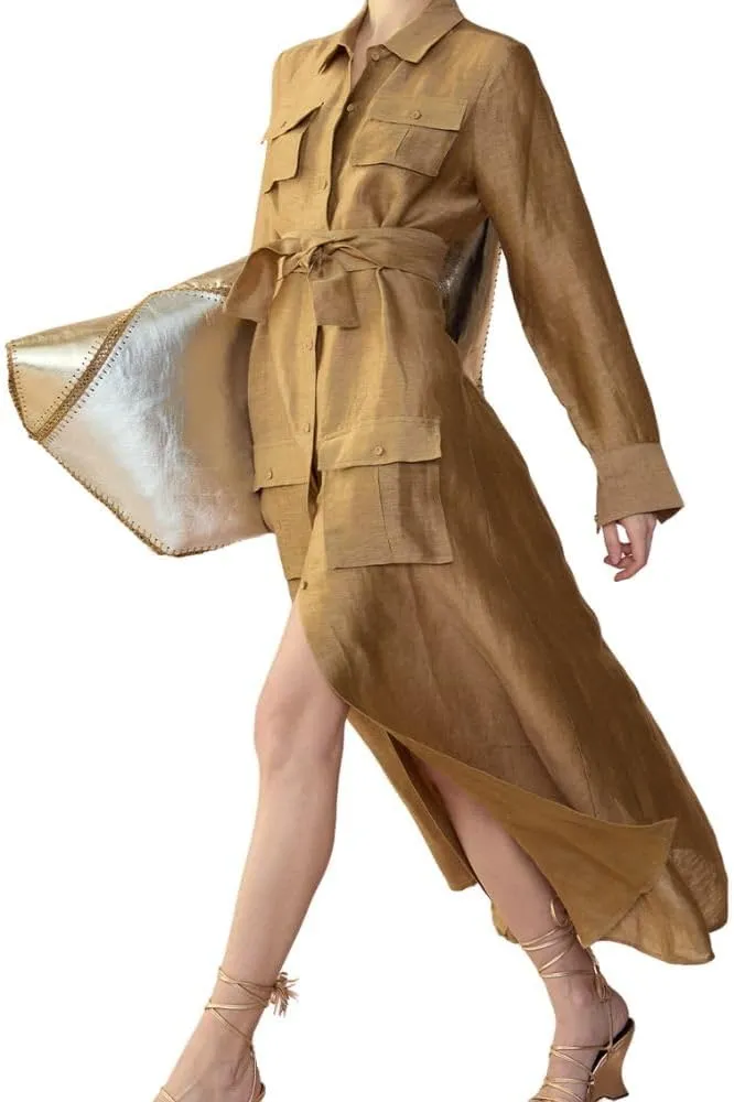 Cynthia Rowley Lagos Silk Linen Shirt Dress