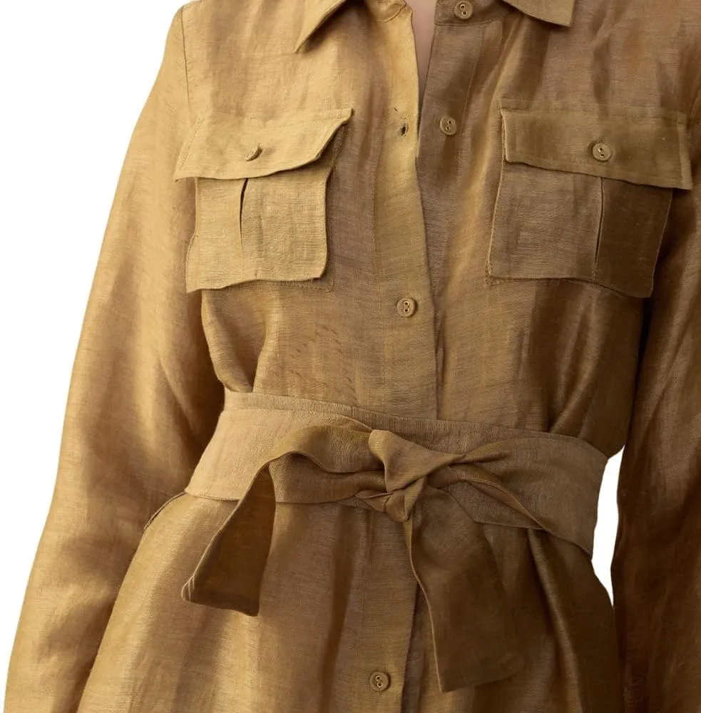 Cynthia Rowley Lagos Silk Linen Shirt Dress