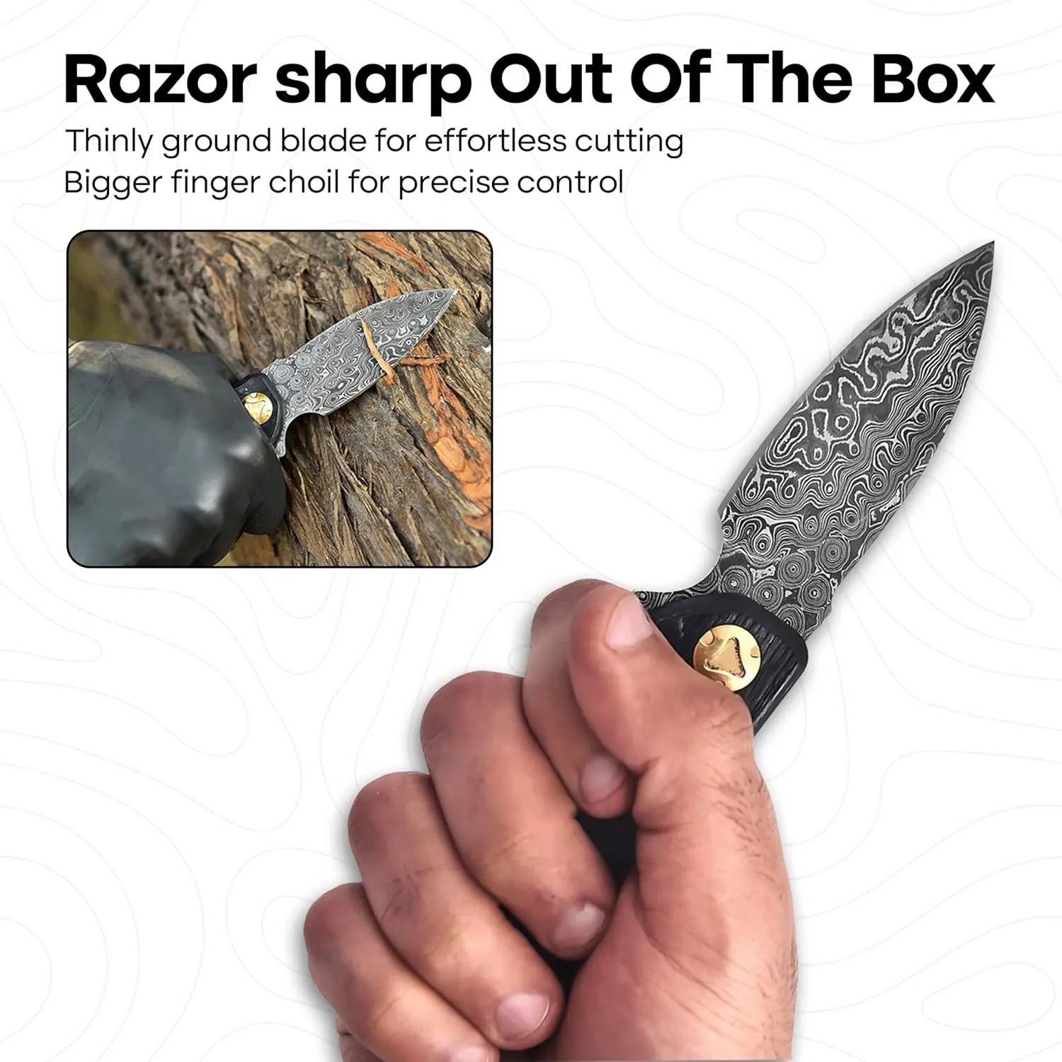 Damascus Pocket Knife with Clip, Damascus Steel Folding Knives for Men Women - EDC Knife with Sheath for Camping, Hiking,