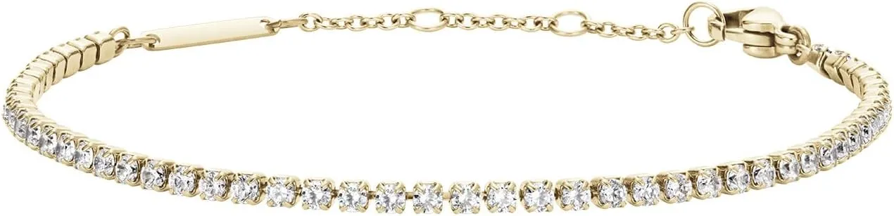 Daniel Wellington Classic Tennis Bracelet - Premium 316L Stainless Steel & Elegant Crystal, Dainty Tennis Bracelet for Women, Adjustable, 7 Inches