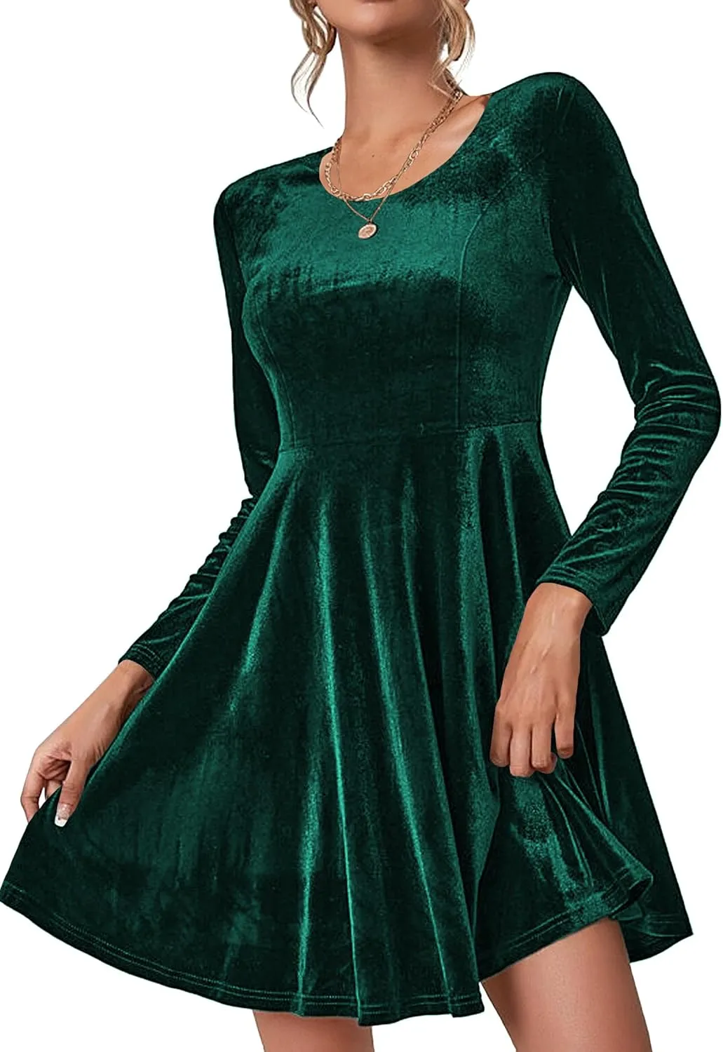 (DE Only) Zeagoo Women's Velvet Dress Elegant Evening Dress
