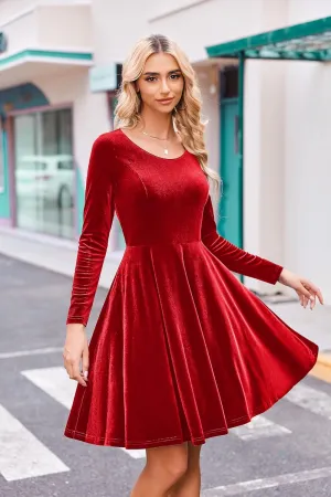 (DE Only) Zeagoo Women's Velvet Dress Elegant Evening Dress