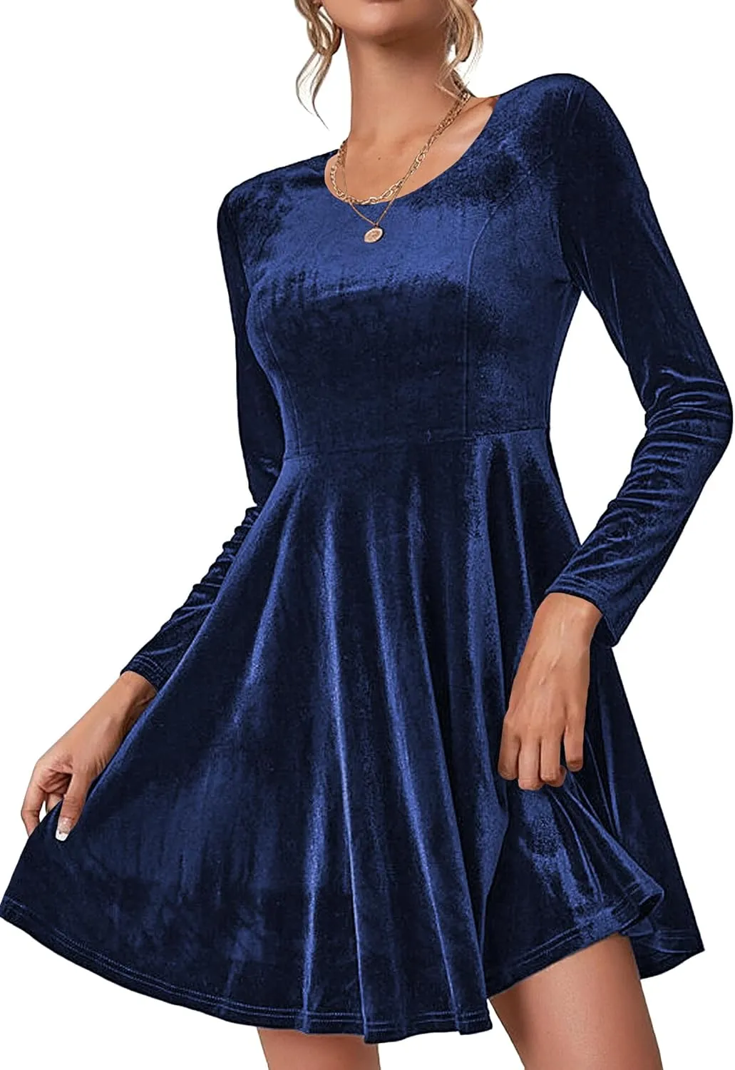 (DE Only) Zeagoo Women's Velvet Dress Elegant Evening Dress
