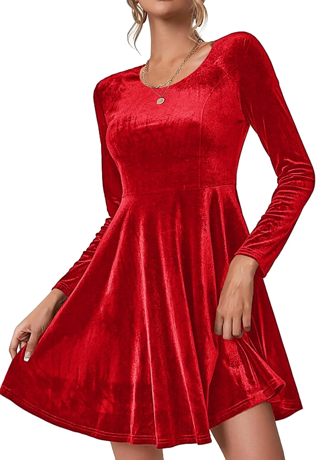 (DE Only) Zeagoo Women's Velvet Dress Elegant Evening Dress