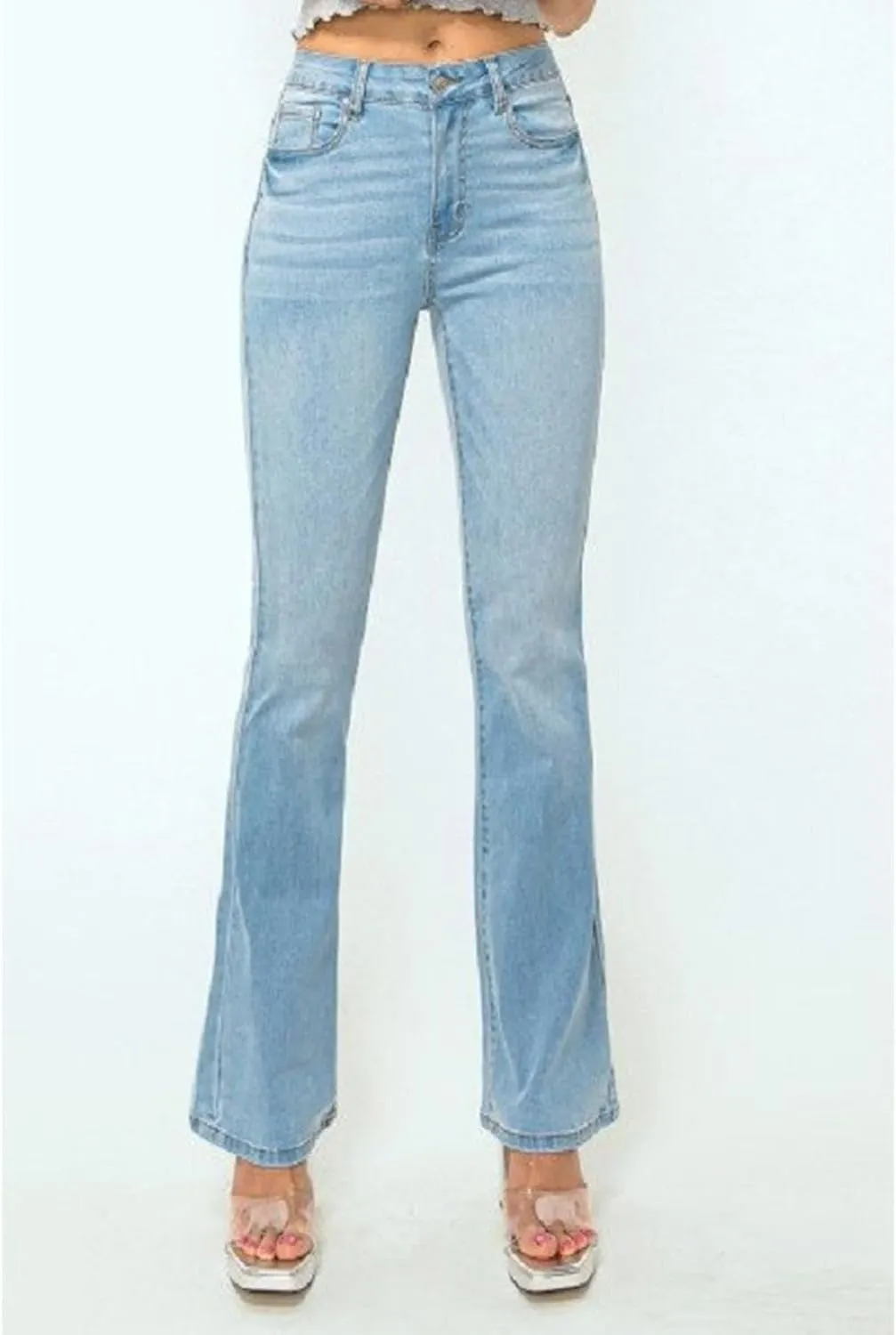 Design by Olivia Women's Sexy Stylish Flare Bell Bottom Slim Bootcut Jean