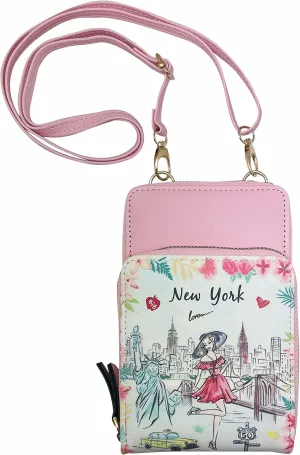 DESIGN U.S.A. SOUVENIR Girls & WomenFashion Elegant Crossbody Cell Phone Multiple Pockets Credit Card Slots