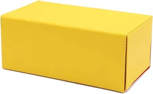 Dex Protection Creation Line Large Deck Box | 175  Card Storage Capacity | Additional Storage Compartment for Gaming Accessories | Magnetic Closure | Sleek Matte Finish with Velvet Interior (Yellow)