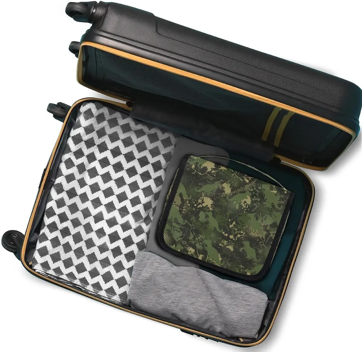 Dinosaur Camouflage Hanging Toiletry Bag, Spacious Travel Toiletry Bag for Women Men, Cosmetic Bags for Women, Travel Makeup Bag Suitable for Business, Camping, and Fitness