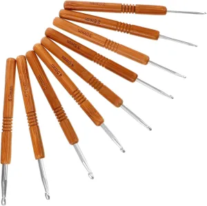 DIYEAH 9Pcs Handle Crochet Hook with Long Crochet Needles for DIY Knitting Projects Like Hats Sweaters and Gloves Lightweight and Comfortable Design