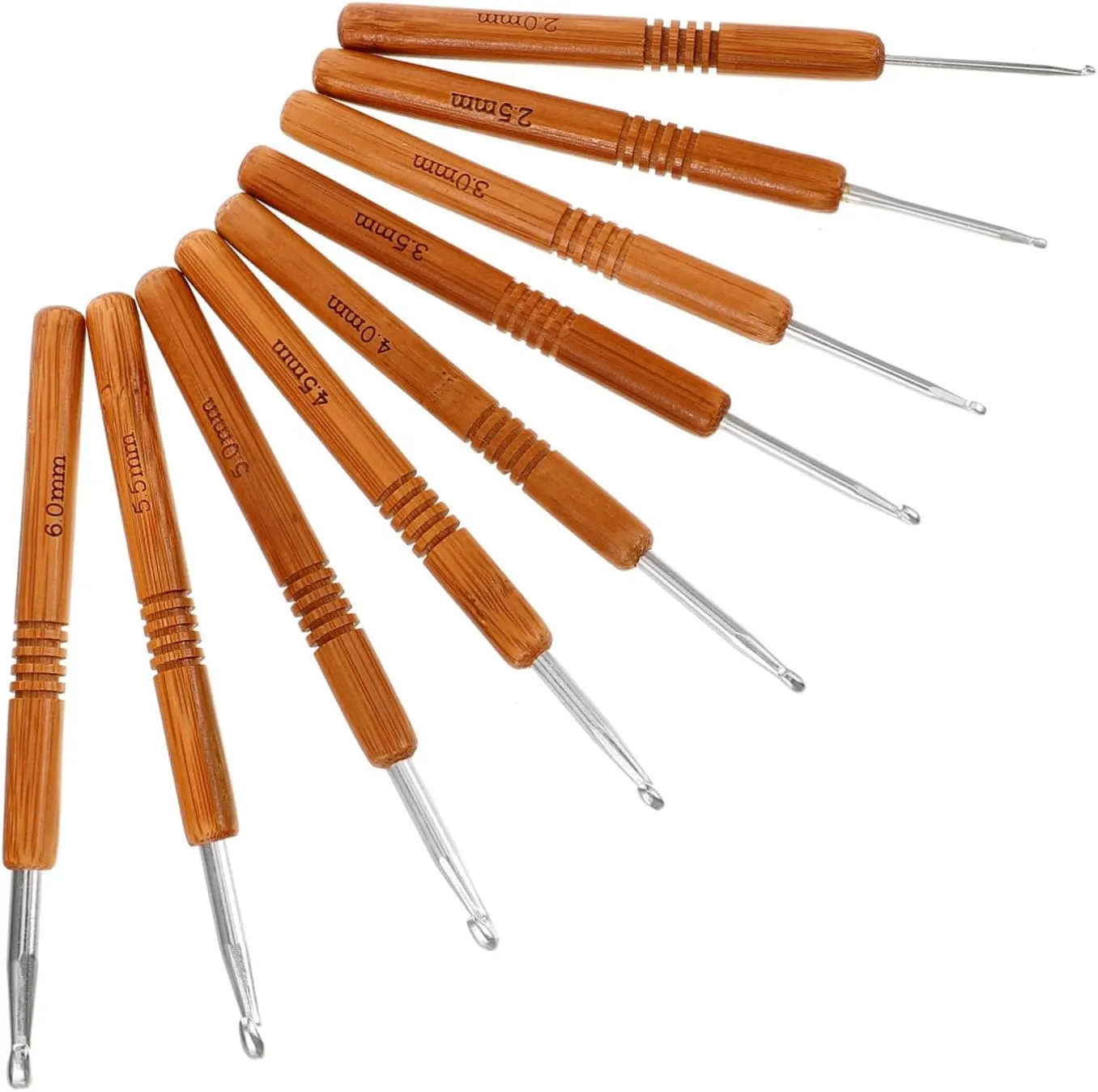 DIYEAH 9Pcs Handle Crochet Hook with Long Crochet Needles for DIY Knitting Projects Like Hats Sweaters and Gloves Lightweight and Comfortable Design