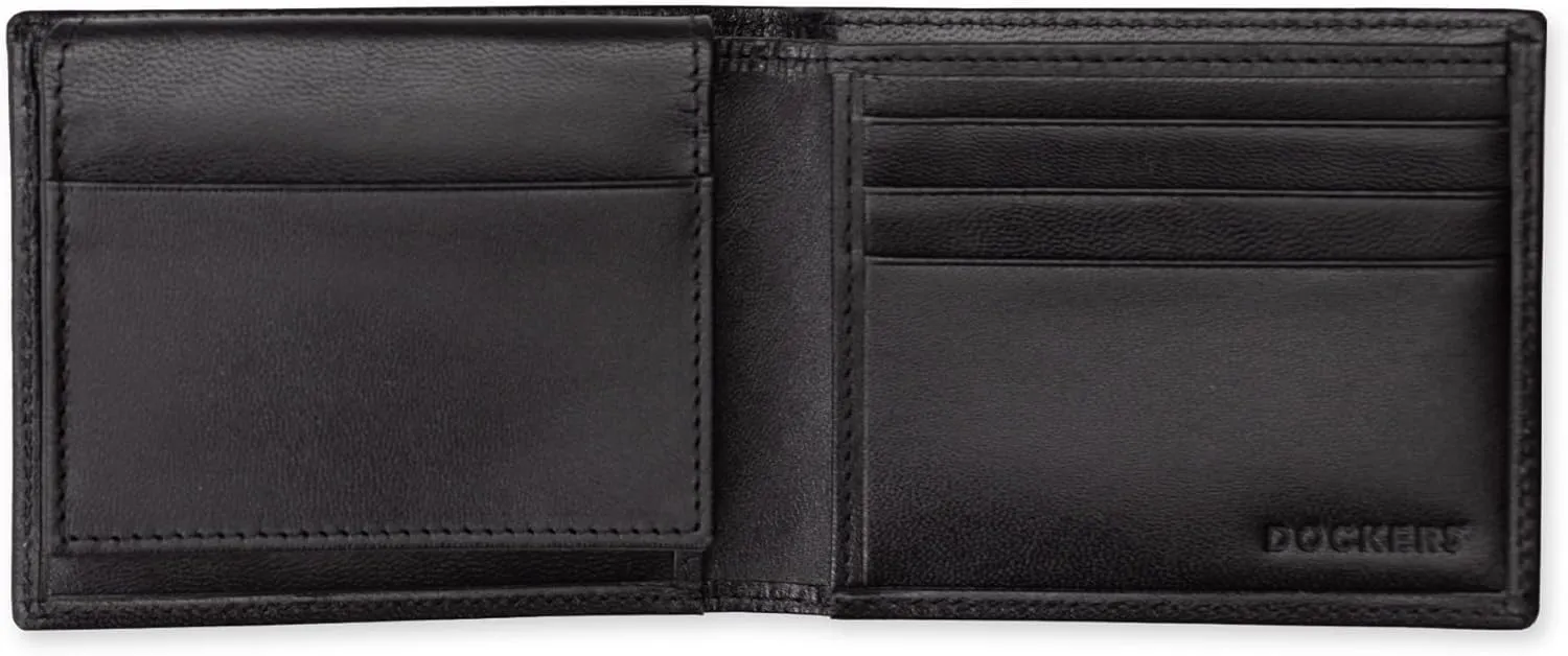 Dockers Men's Extra Capacity Bifold Wallet with ID Window and Multiple Card Slots