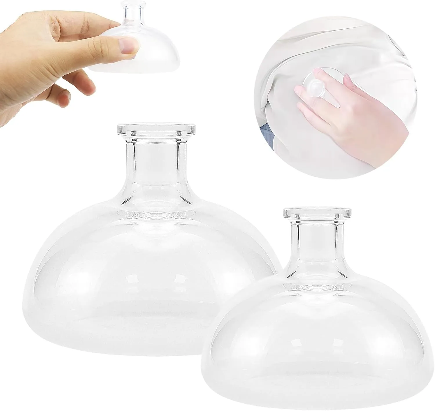 DOERDO Chest Percussion Cup 2Pcs Mucus Removal Device Professional Palm Sputum Remover, 2.5Inch, 3Inch