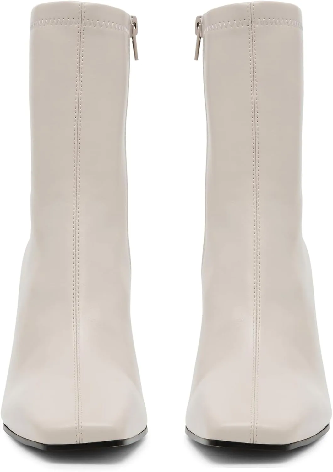 DOEYG Women's Block Chunky Heel Ankle Booties Square Toe Short Boots Dress Comfortable with Side Zipper