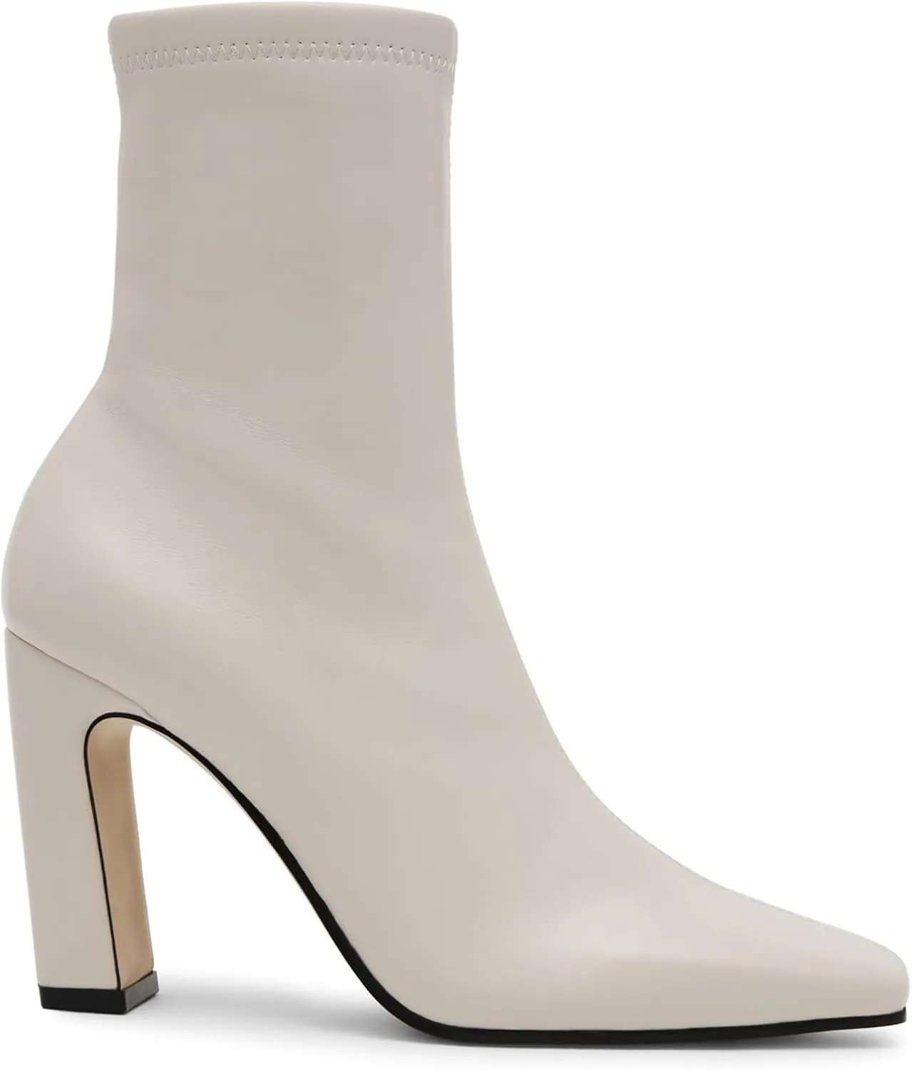 DOEYG Women's Block Chunky Heel Ankle Booties Square Toe Short Boots Dress Comfortable with Side Zipper