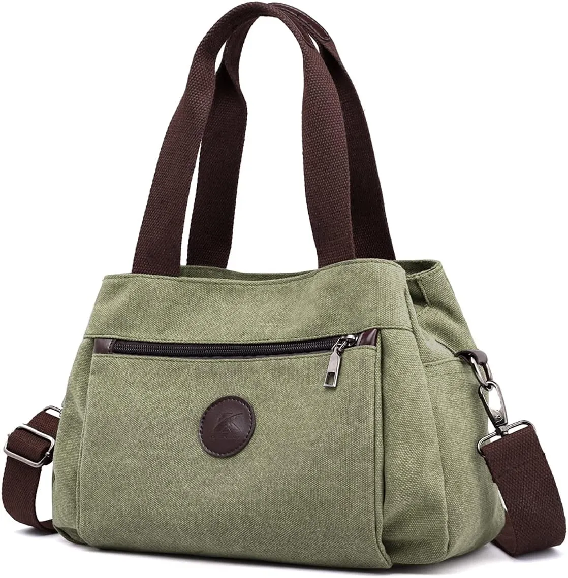 DOURR Hobo Handbags Canvas Crossbody Bags for Women, Multi Compartment Tote Purse Medium Satchel