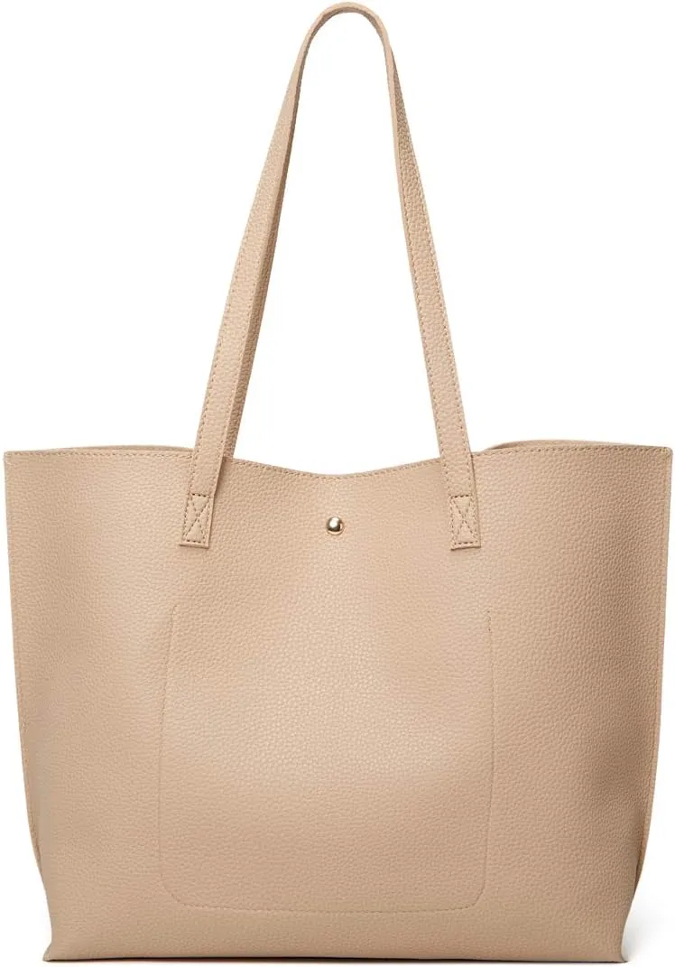Dreubea Women's Soft Faux Leather Tote Shoulder Bag from, Big Capacity Tassel Handbag